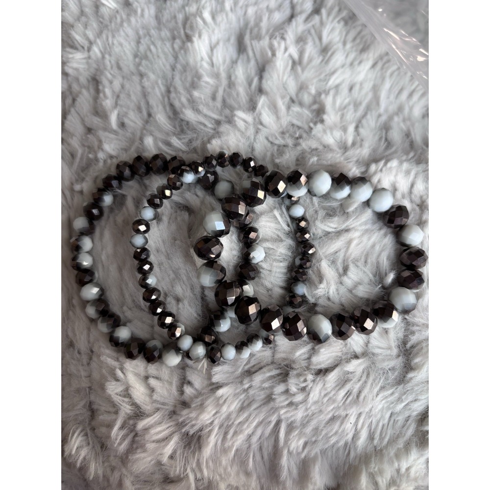 Set Of Three Beaded Crystal‎ Bracelets. 3500